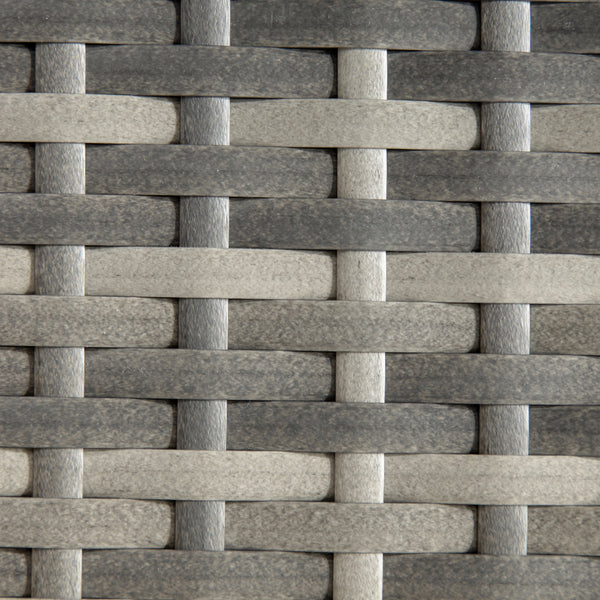 Patio coffee table in woven resin, heather grey