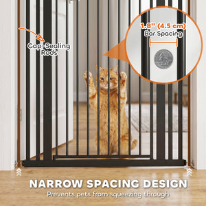 55-inch tall pet gate, adjustable width, black