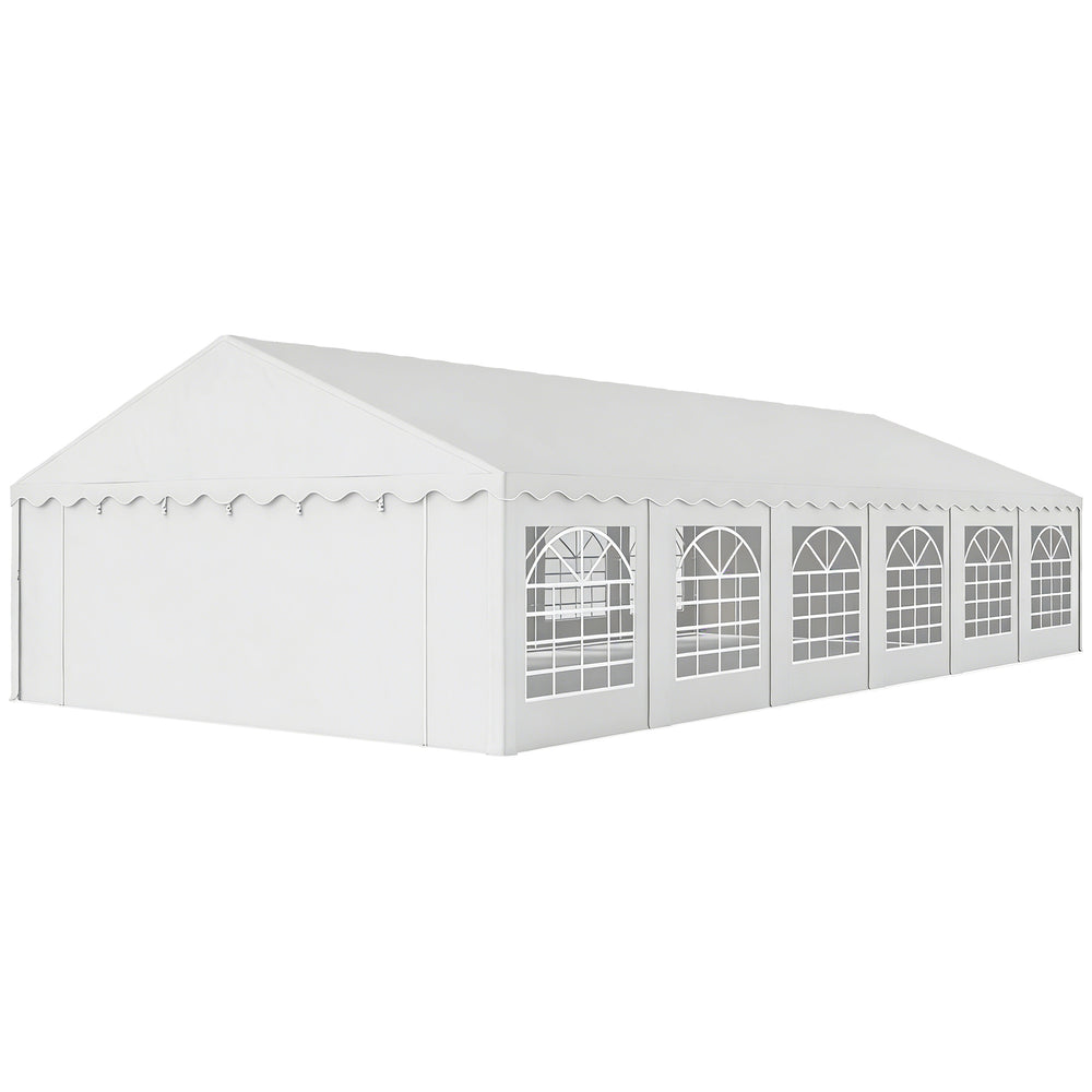 20' x 40' Party Tent, Outdoor Canopy Tent with Removable Sidewalls, 12 Windows for Parties, Wedding, Events, BBQ, White