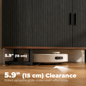 55" Fluted sliding door sideboard, black and brown