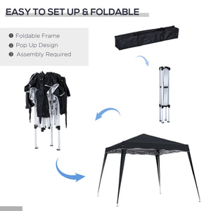 8 x 8 Folding Awning with Carry Bag, Black