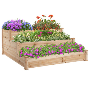 3-Tier Raised Garden Bed Kit, Natural Color
