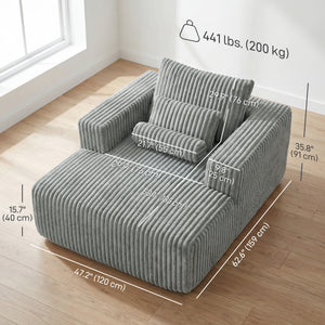 Sofa bed with pillow, single seat, grey