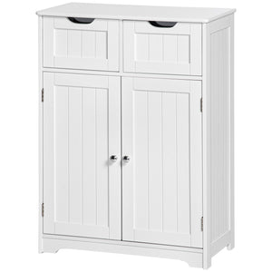 Bathroom cabinet with 2 drawers, adjustable shelf, white