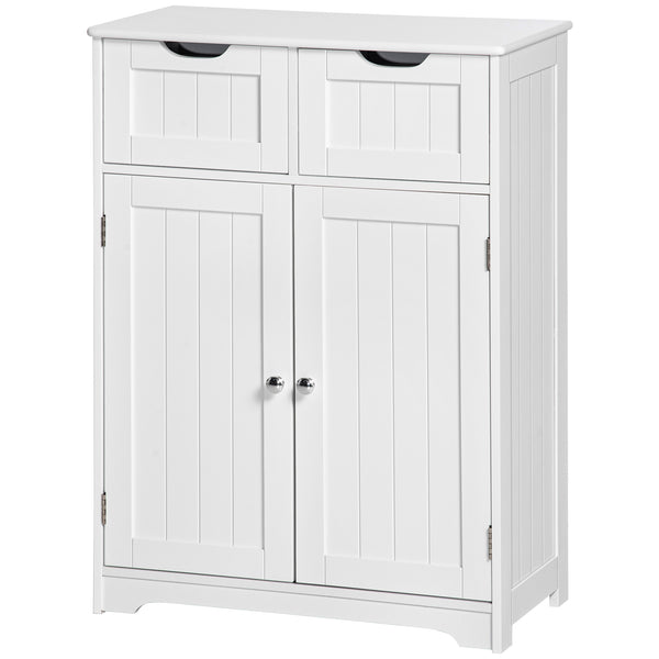 Bathroom cabinet with 2 drawers, adjustable shelf, white