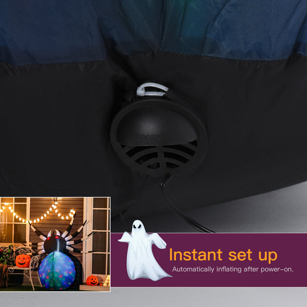 Halloween Giant Scary Inflatable Spider 1.5m Airblown with LED Lights
