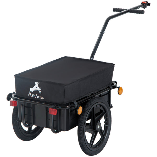 Multifunctional steel bicycle trailer, black