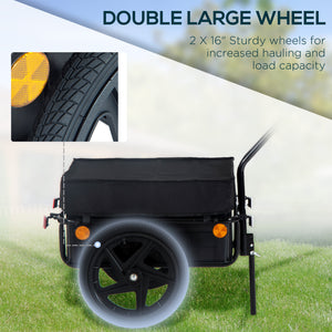 Multifunctional steel bicycle trailer, black