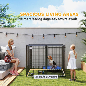 Enclosure with adjustable bowls and sun protection