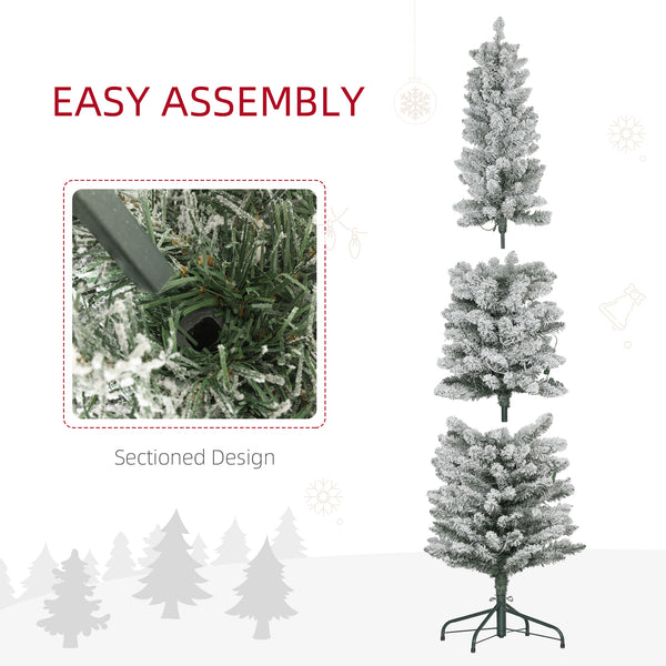 6ft Pre-Lit Frosted Artificial Christmas Tree