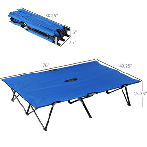 76" Folding Camp Bed with Carry Bag, Blue