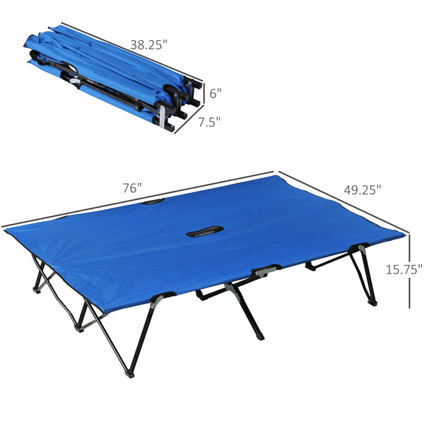 76" Folding Camp Bed with Carry Bag, Blue
