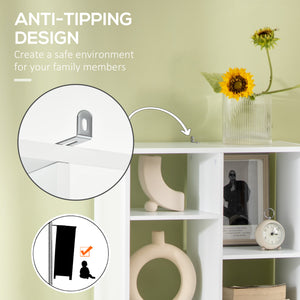 Tall bookcase with drawer, white