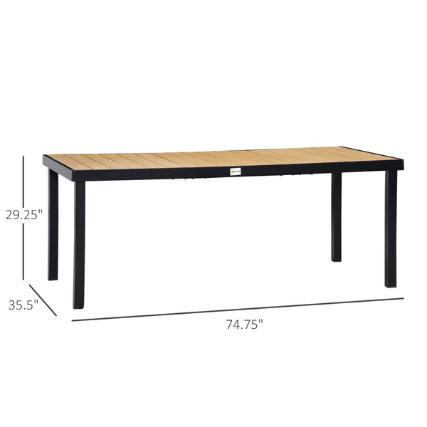 Rectangular garden table with aluminum frame