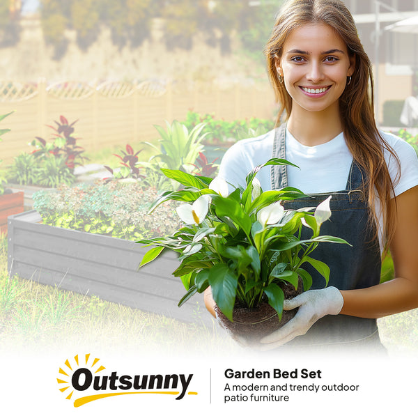 Raised planter in galvanized steel, light grey