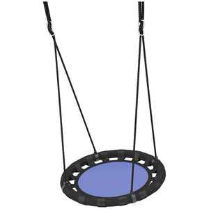 Children's swing with adjustable suspension ropes, blue