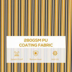 13 x 9.8 ft retractable blind, amber and dark gray 