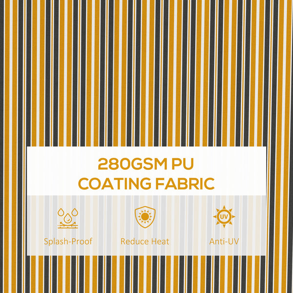 13 x 9.8 ft retractable blind, amber and dark gray 