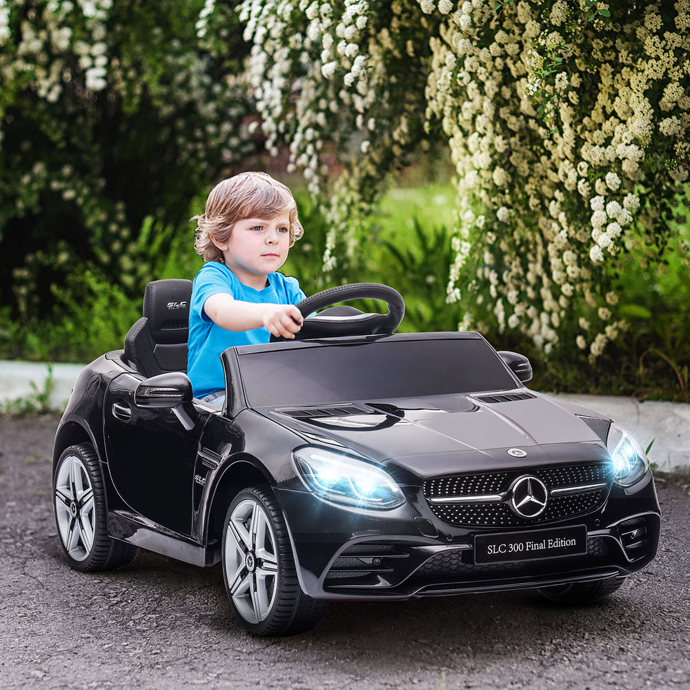 12V car with parental remote control and two motors, black