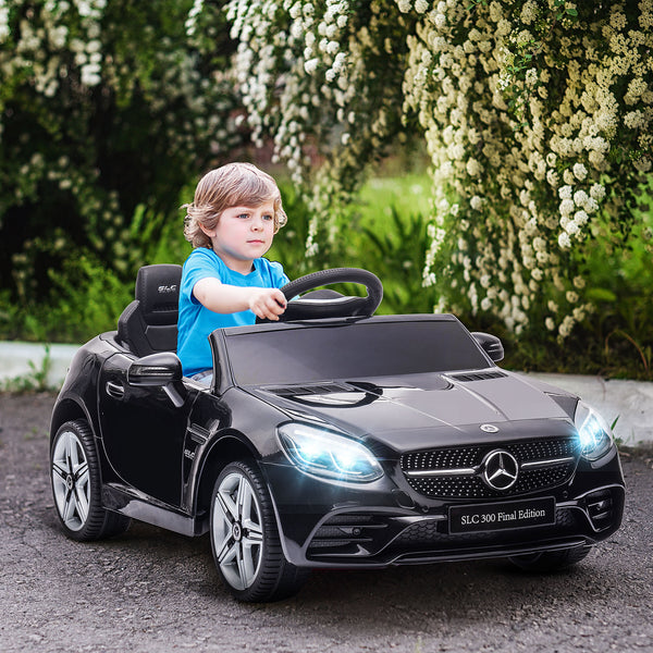 12V car with parental remote control and two motors, black