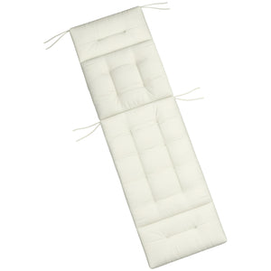 5" Thick Chaise Lounge Cushion with Backrest, Cotton Fill, Cream White