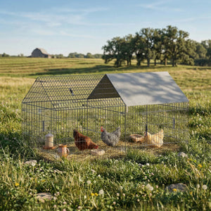 Metal chicken coop with water and UV resistant cover for 2 to 3 chickens