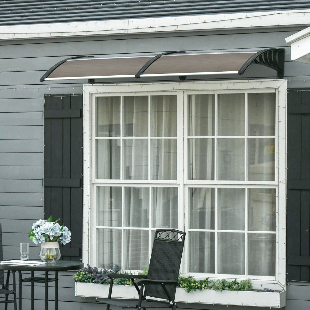 Door and window awning, 6.6 x 3.1 feet, brown
