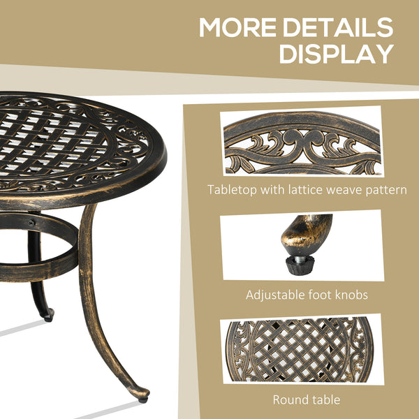 Round outdoor side table, bronze color