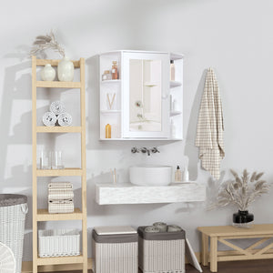 Wall-mounted medicine cabinet with mirror, door and shelves, white