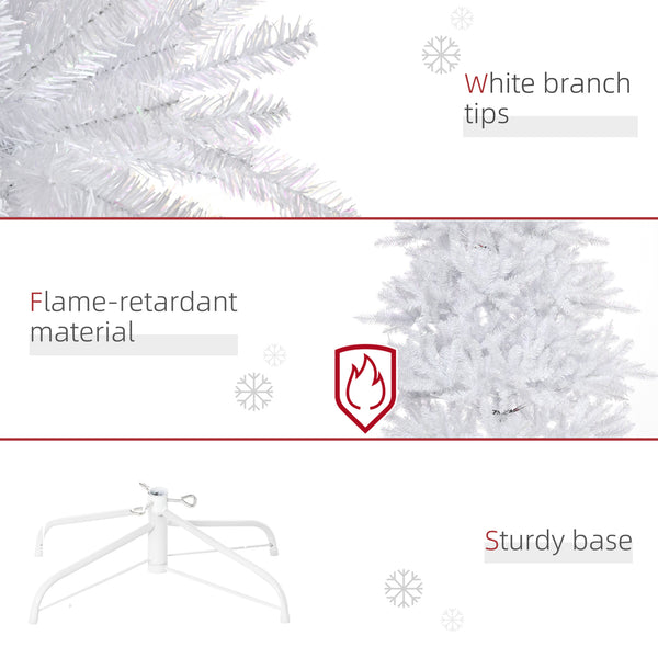 7ft White Artificial Christmas Tree with Foldable Stands