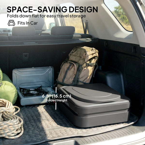 Portable toilet with 12 coagulant sachets