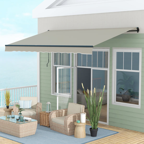 13 x 9.8 ft retractable awning, light gray