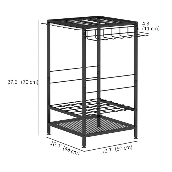 3-Tier Garden Tool Storage Tower, Black