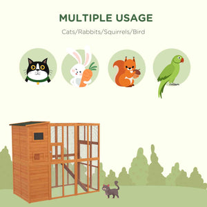 Large wooden cat house