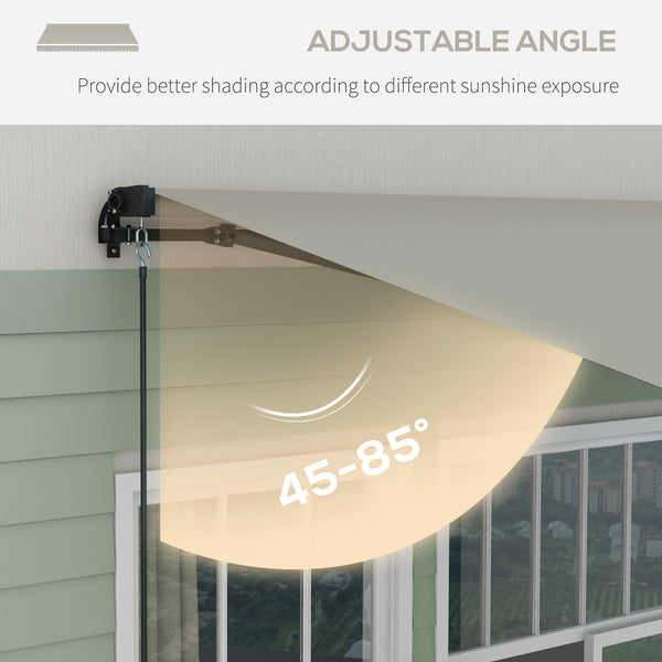 13 x 9.8 ft retractable awning, light gray
