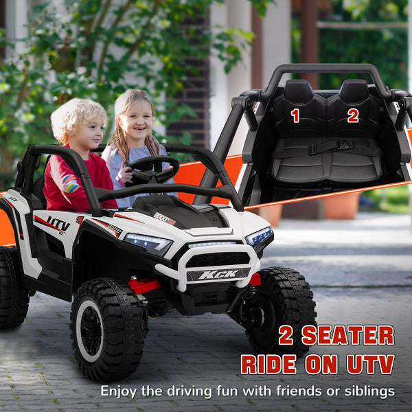 24V 2-seater electric truck with spring suspension, white