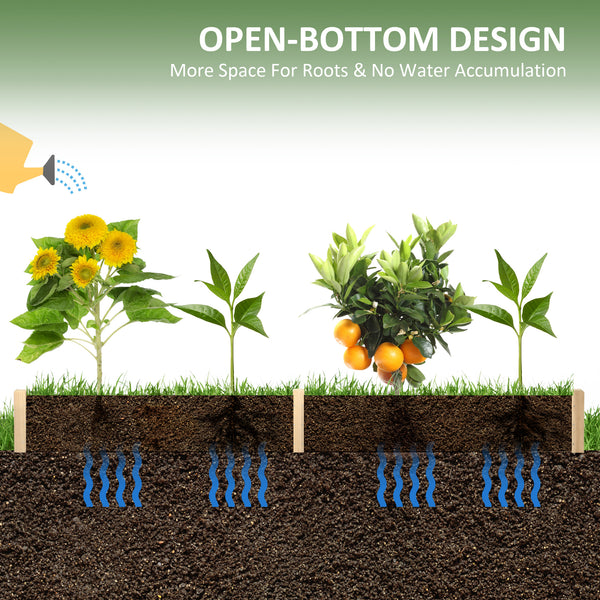 Raised wooden planter with 2 flower boxes and non-woven fabric lining