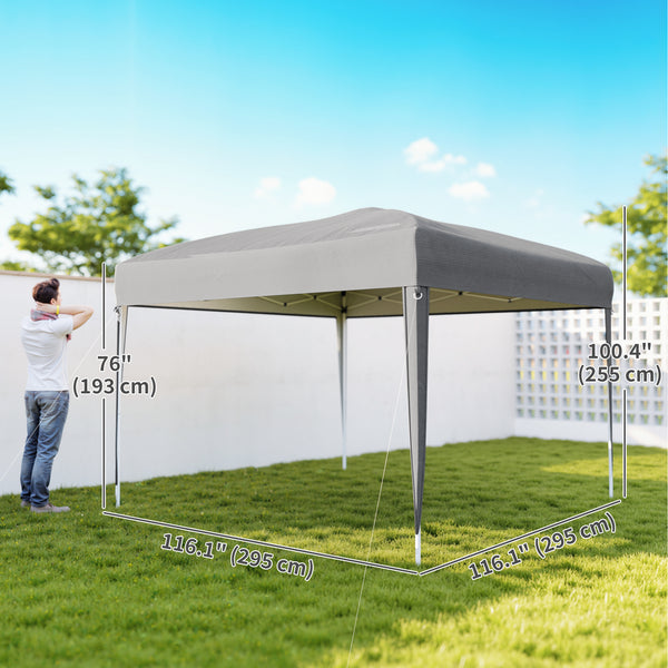 10 x 10 folding tent with carry bag, grey