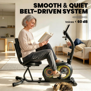 Bluetooth recumbent exercise bike, 8 resistance levels