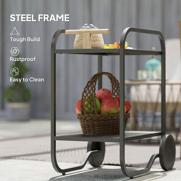 Barbecue cart with storage, black