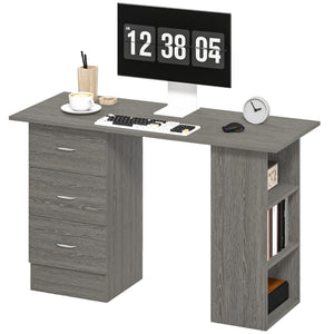 Desk with 3 drawers, grey
