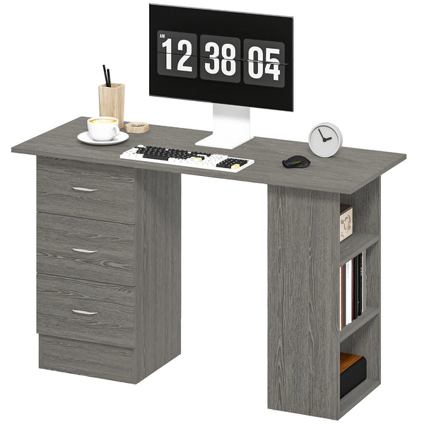 Desk with 3 drawers, grey