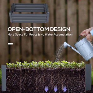 Set of 2 raised steel planters, dark grey 