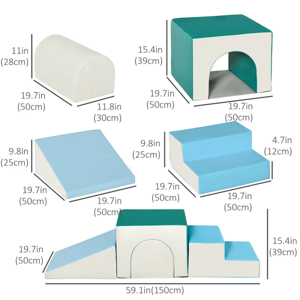 Foam climbing blocks, blue/green 