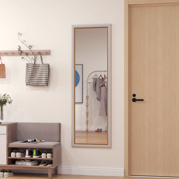 Silver framed floor or wall mirror for bedrooms