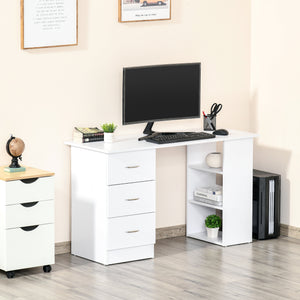47-inch Desk with 3-Tier Storage Shelves, White