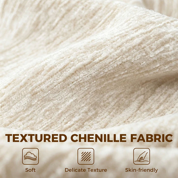 Cloud Chenille Boneless Sofa with Thickened Spring Cushion, Wide and Deep Seat, Wide Armrests, Beige