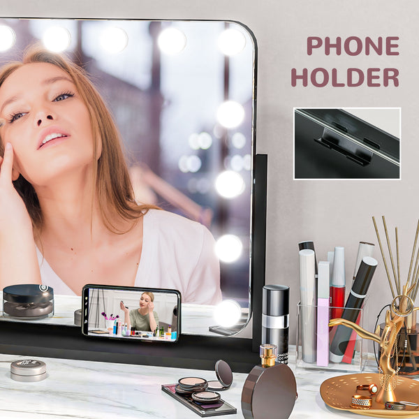 Lockable jewelry cabinet with LED lighting, white