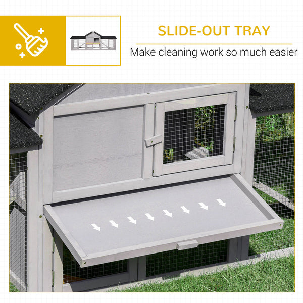 Wooden hutch with double run and sliding ramps