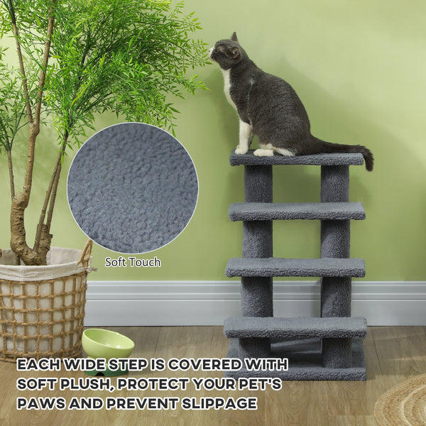4-step cat scratching post, grey